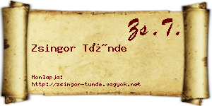 Zsingor Tünde névjegykártya
